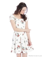 ベリー柄ワンピース/ブルー