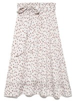 ペーパーバック柄フレアスカート/WHT