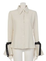 袖リボンブラウス/Off White