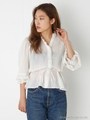 LACE スキッパー REFINED BLOUSE/O/WHT
