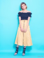 フロントジップスカート/PINK