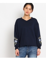 ミニ裏毛袖刺繍プルオーバー/グレー(112)