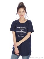 脇シャーリングロゴプリントTシャツ/オフホワイト