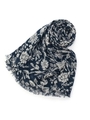 モダール小花プリントストール/ネイビー(193)