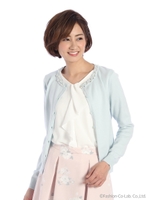 装飾カーディガン/ライトグリーン