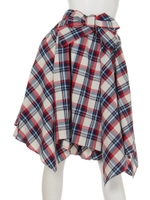 チェックレイヤードイレヘムスカート/グリーン