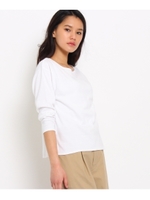 ドロップショルダーコットンプルオーバー/ホワイト(001)