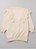 レースフリルビッグプルオーバー/オフホワイト