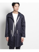 配色ジップフーデットコート/カーキ&グリーン系(028)