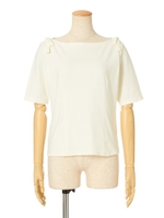 【an another angelus】ショルダーリボントップス/OFFWHITE