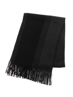 【AZUL by moussy】千鳥パネルラッセルマフラー/GRY