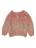 【La】ルレックスプリントブラウス/ブルー