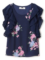 アジサイプリーツブラウス/ホワイト