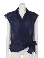 エアリーコットンカシュクールブラウス/オフホワイト