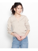 リブVカーディガンニット/グリーン(022)