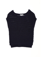 地柄ボーダーニット/キャメル2(042)