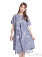 super hakka×sawa ノノハナグラス刺繍ワンピース/ホワイト