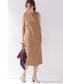 フロントディティールアイラインワンピース/キャメル