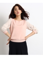 [S]シフォンスリーブニットプルオーバー/ベビーピンク(071)