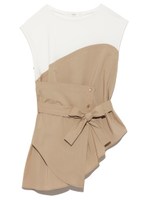 【emmi atelier】シャツレイヤードトップス/BEG