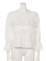 frill petalオフショルTOP/WHT