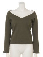 ハートネックTシャツ/YE