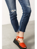 【AZUL by moussy】クラッシュカットオフクロップドスキニーMOOK番号92083/D/BLU