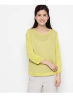 ソフトアクリルラメプルオーバーニット/レモンイエロー(031)