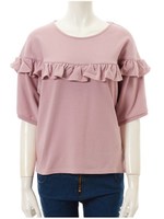 フリル半袖プルオーバー/ベビーピンク