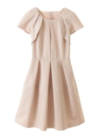 アレンジスリーブフィット＆フレアワンピース/ネイビー