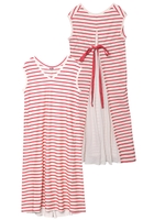 STRIPED BACK RIBBON DRESS/レッド