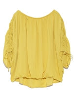 【emmi atelier】ギャザーブラウス/WHT