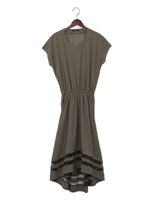 なし地ポンチ裾シアーマキシ/ワンピース/クロ