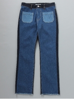 パッチワークスキニーパンツ/インディゴ