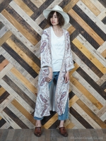 麻レーヨンINDIA PAISLEYプリント・ロングガウン/柄A