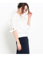 cannelle リボン袖シャツ/ホワイト系(002)