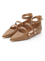 【CAMILLE BIS RANDA】ストラッピーフラットシューズ/CAMEL
