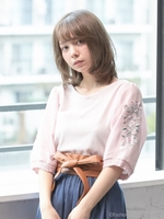 袖チュール刺繍/TOPS/コン