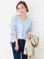 【Marie Hill】バックレースアップブラウス/ホワイト