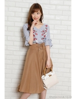 コルセットベルト付スカート/ライトイエロー