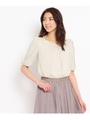 〔洗える〕シフォンレースブラウス/ベージュ系(054)