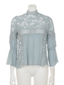 フラワーレースブラウス/ライトブルー