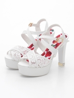 レ−スストラップサンダル/ホワイト