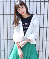抜き衿デニムジャケット