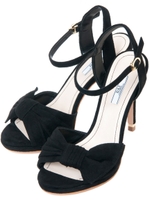 【R&E】リボンスエードサンダル/グレースエード