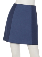 バイカラー台形スカート/ブルー