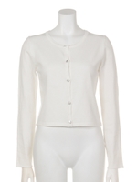 17SSカラーショートknitカーデ/WHT