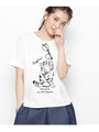 めがねキャットプリントTシャツ/イエロー系(030)