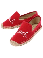 ジュートフラットシューズ/レッド