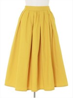 フロントタック無地フレアスカート/カーキ